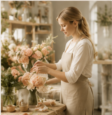 Golden dried flower arrangement