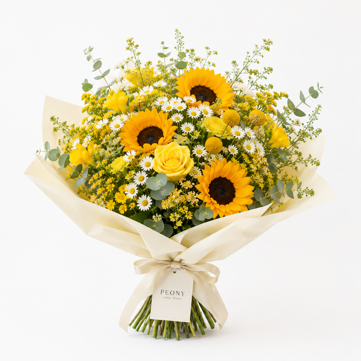 Bright yellow and orange seasonal flower bunch